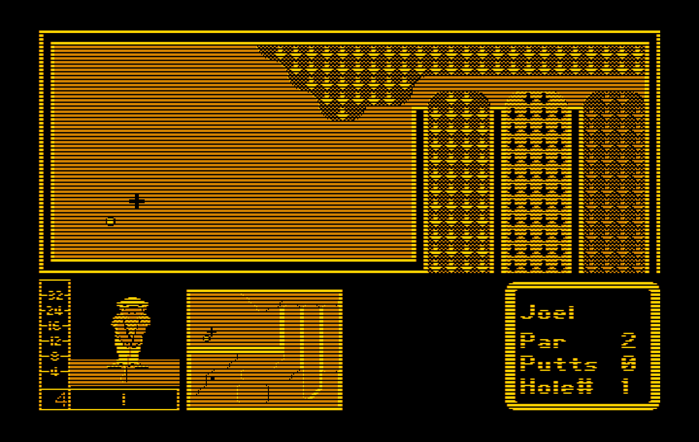 Mini-Putt IBM PC/Compatibles Screenshot: There are more hills to worry about here.