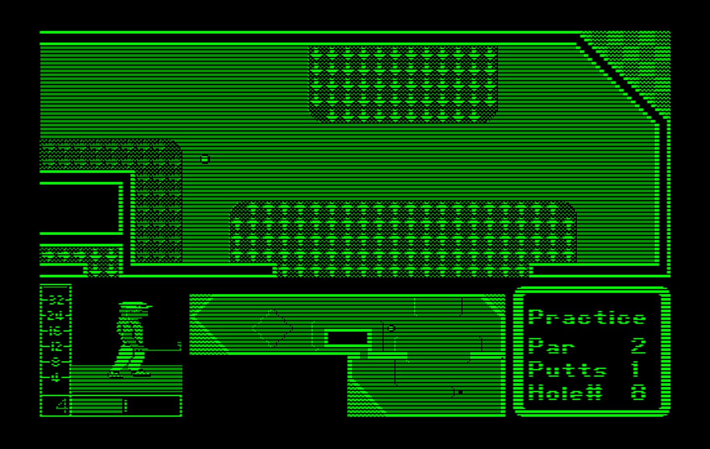 Mini-Putt IBM PC/Compatibles Screenshot: The ball bounces around this tricky hole.