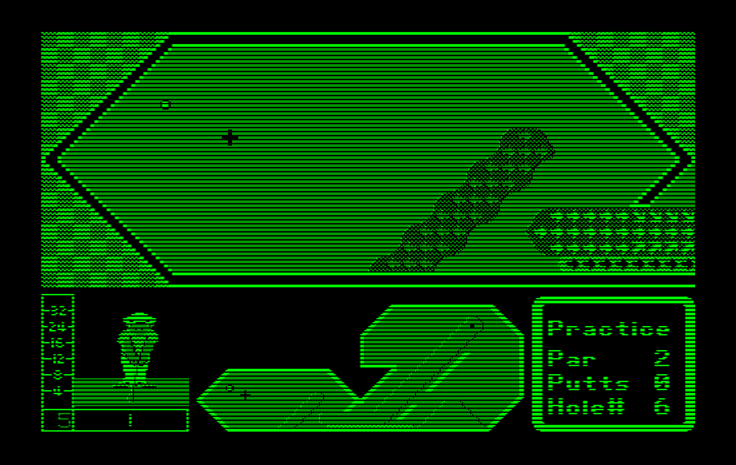 Mini-Putt IBM PC/Compatibles Screenshot: Teeing off...