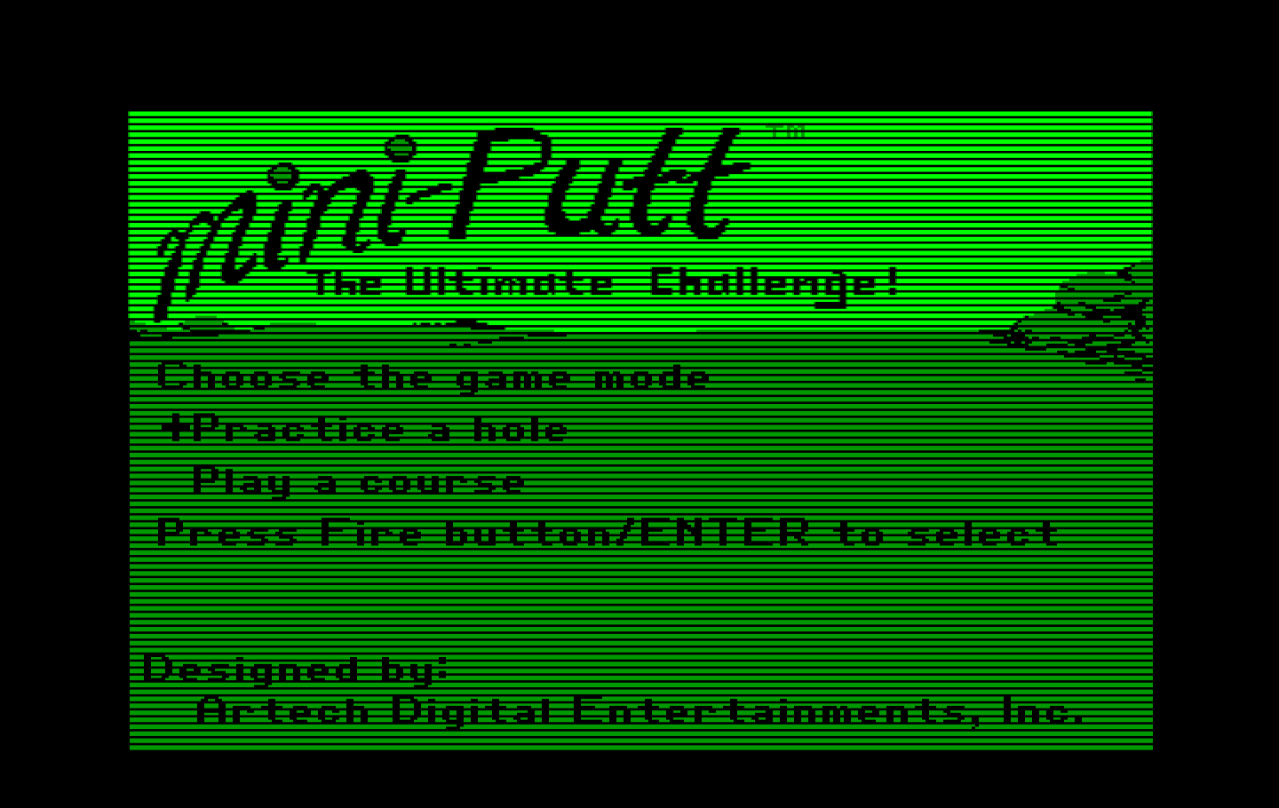 Mini-Putt IBM PC/Compatibles Screenshot: The main menu.