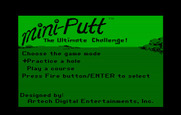 Mini-Putt for IBM PC/Compatibles - The main menu.