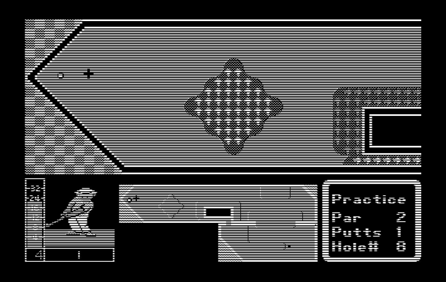 Mini-Putt IBM PC/Compatibles Screenshot: Each hole has a different shape.