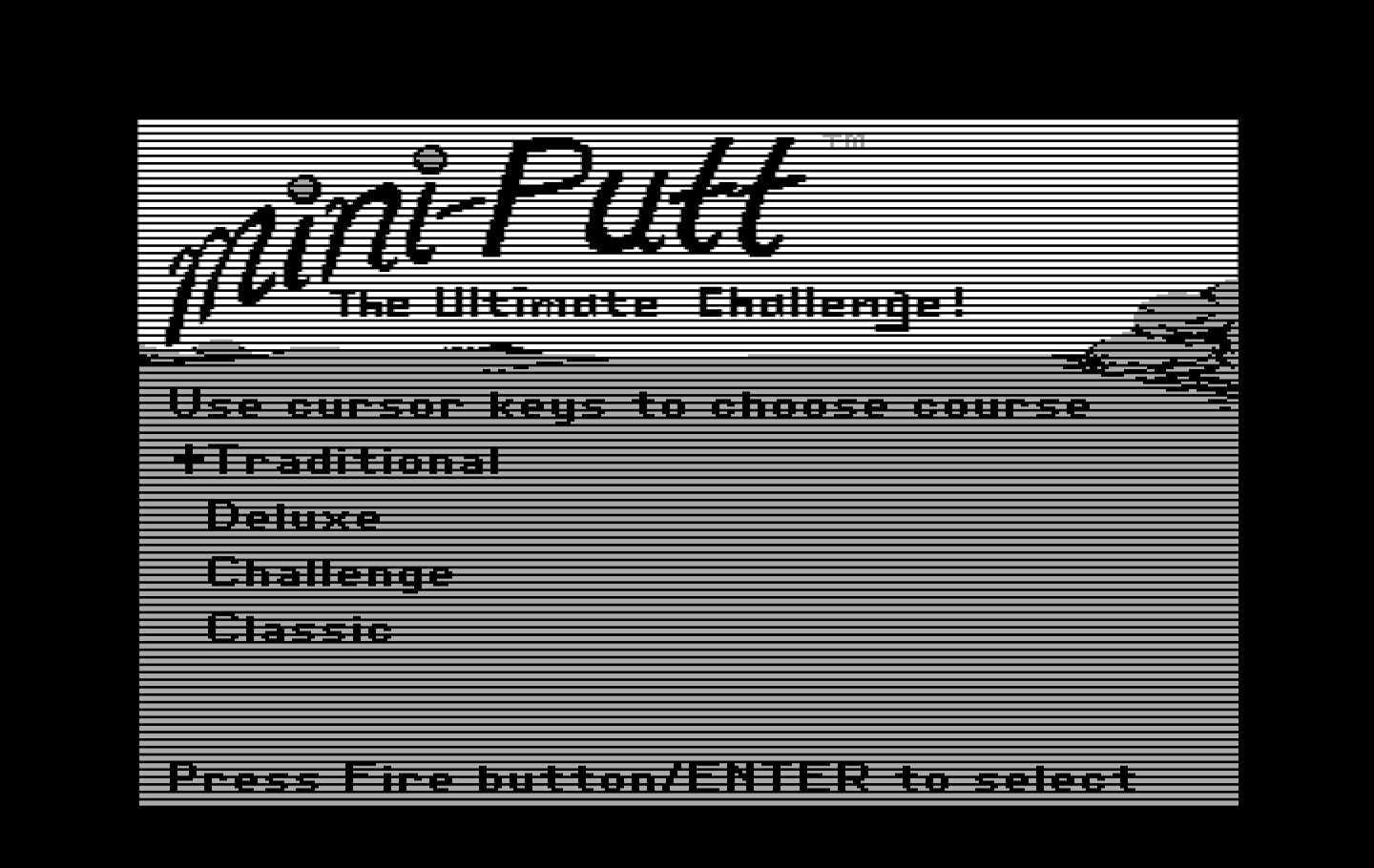 Mini-Putt IBM PC/Compatibles Screenshot: Select a course.