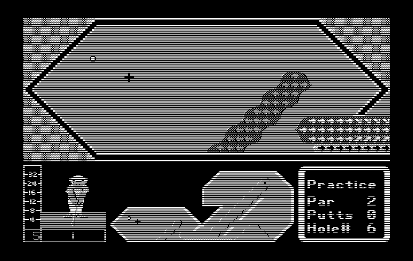 Mini-Putt IBM PC/Compatibles Screenshot: Teeing off...