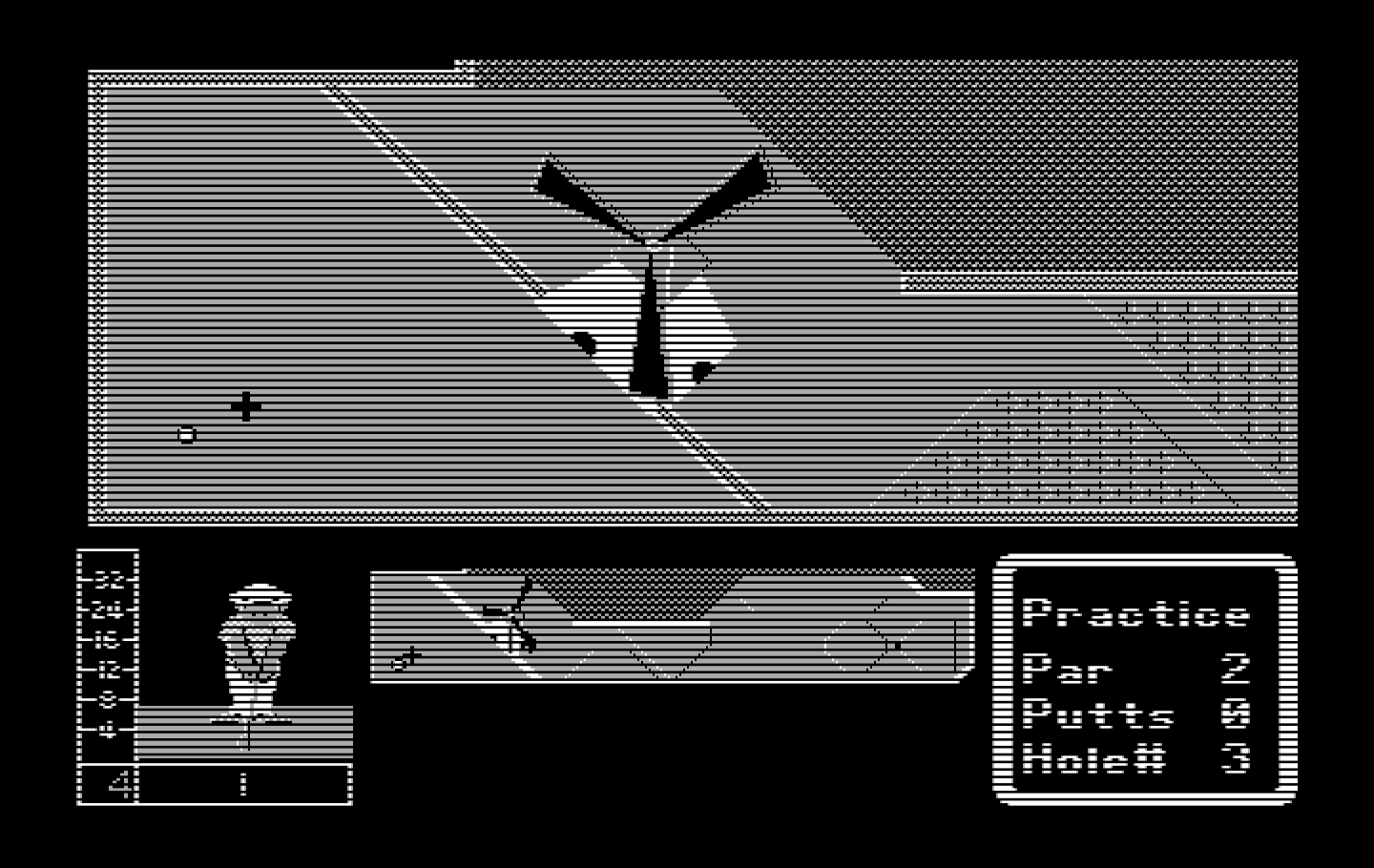 Mini-Putt IBM PC/Compatibles Screenshot: A classic windmill.