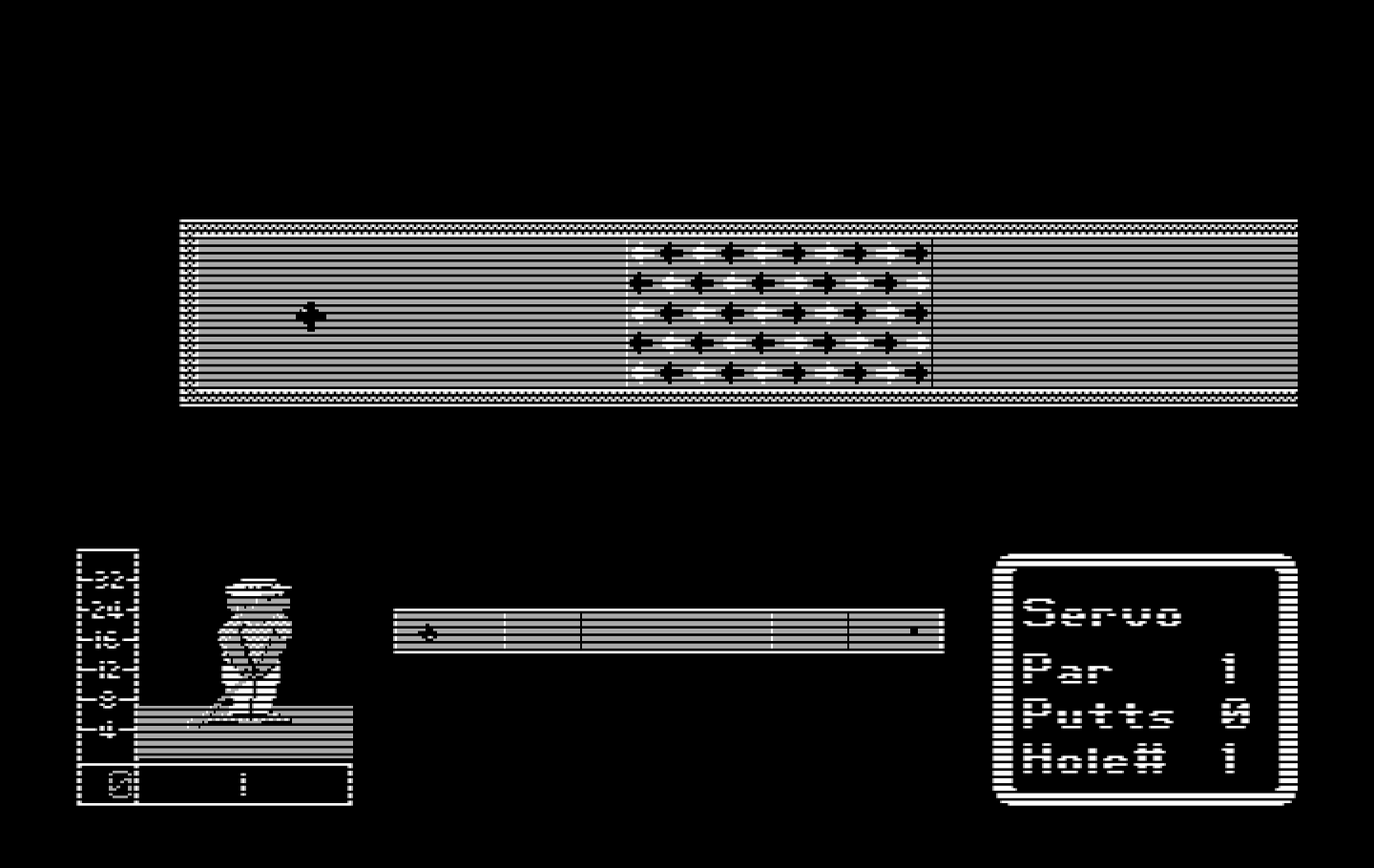 Mini-Putt IBM PC/Compatibles Screenshot: The first hole is easy.