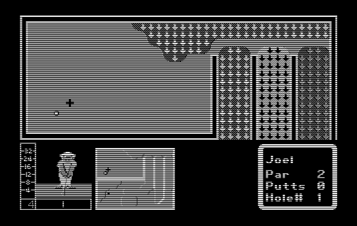 Mini-Putt IBM PC/Compatibles Screenshot: There are more hills to worry about here.