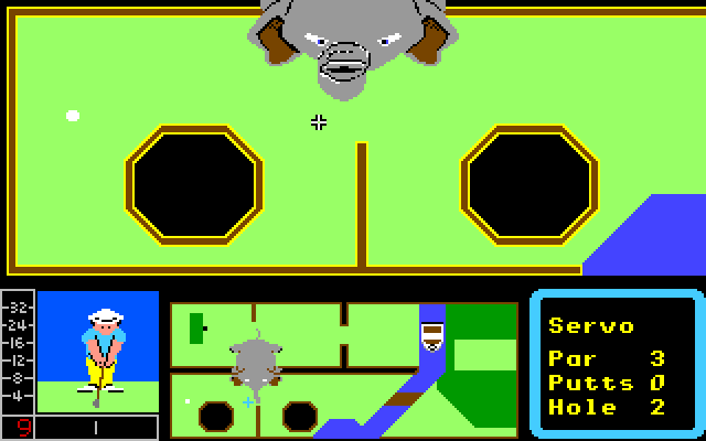 Mini-Putt Apple IIgs Screenshot: An elephant!