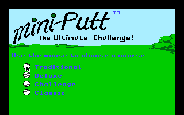 Mini-Putt Apple IIgs Screenshot: Select a course...