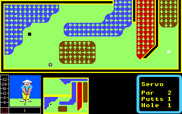 Mini-Putt Apple IIgs Screenshot: There's the hole!