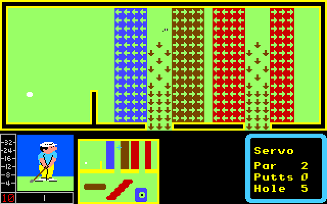 Mini-Putt Apple IIgs Screenshot: Holes become increasingly difficult.
