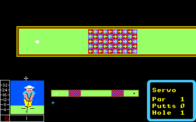 Mini-Putt Apple IIgs Screenshot: Starting out with a fairly basic hole...