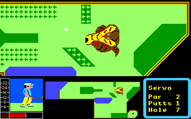 Mini-Putt Apple IIgs Screenshot: Not a bad shot...I guess...