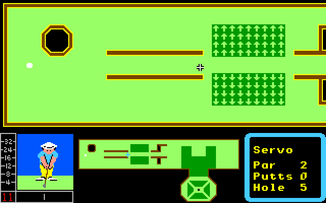 Mini-Putt Apple IIgs Screenshot: More barriers make this hole tougher...