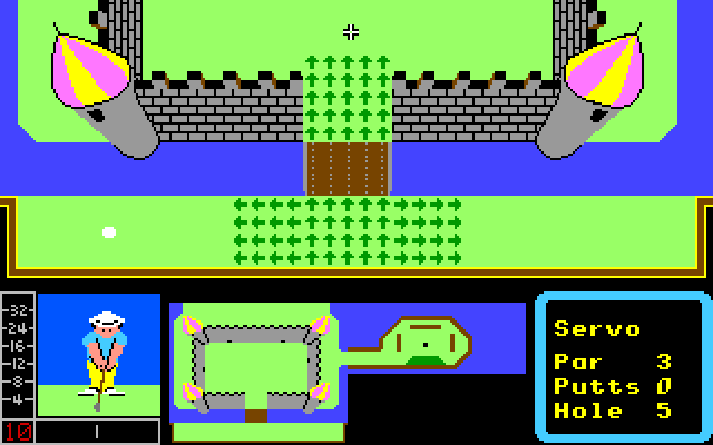 Mini-Putt Apple IIgs Screenshot: This castle presents a unique challenge...