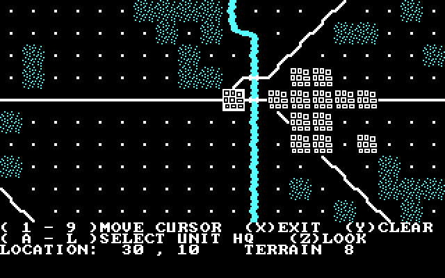 Mech Brigade IBM PC/Compatibles Screenshot: Game start.