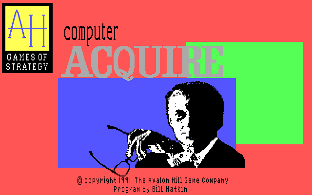 Computer Acquire IBM PC/Compatibles Screenshot: Title screen.