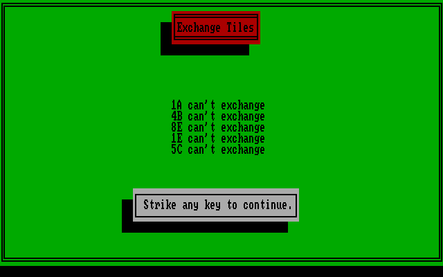 Computer Acquire IBM PC/Compatibles Screenshot: Can't exchange anything yet?