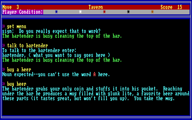 Supernova IBM PC/Compatibles Screenshot: Guess I'll start out by buying some beer...