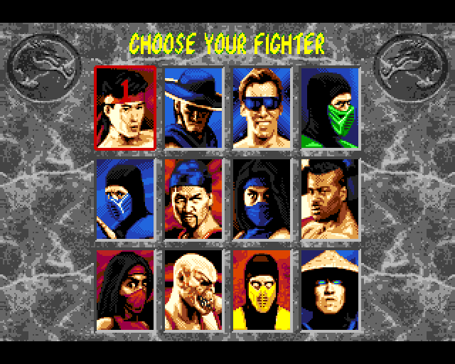 Mortal Kombat II Amiga Screenshot: Choose your fighter...