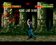 Mortal Kombat II for Amiga - Kung Lao wins...