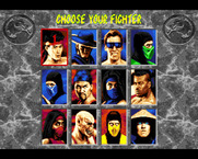 Mortal Kombat II for Amiga - Choose your fighter...
