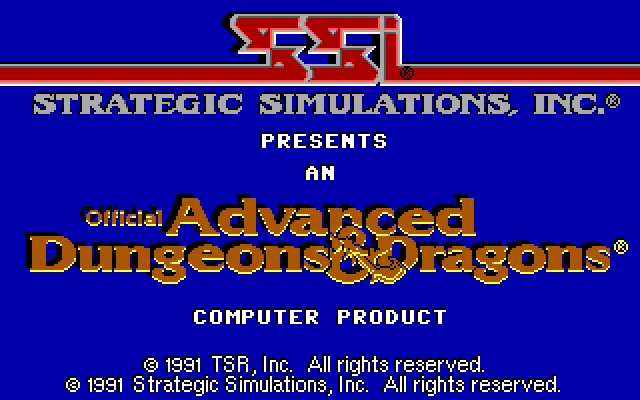 Death Knights of Krynn IBM PC/Compatibles Screenshot: SSI logo.