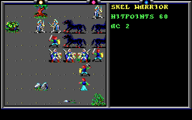 Death Knights of Krynn IBM PC/Compatibles Screenshot: Facing numerous opponents...