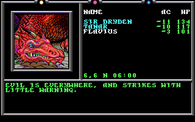 Death Knights of Krynn IBM PC/Compatibles Screenshot: Evil strikes with little warning...