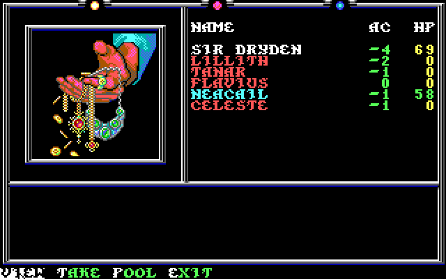 Death Knights of Krynn IBM PC/Compatibles Screenshot: Claiming your reward.