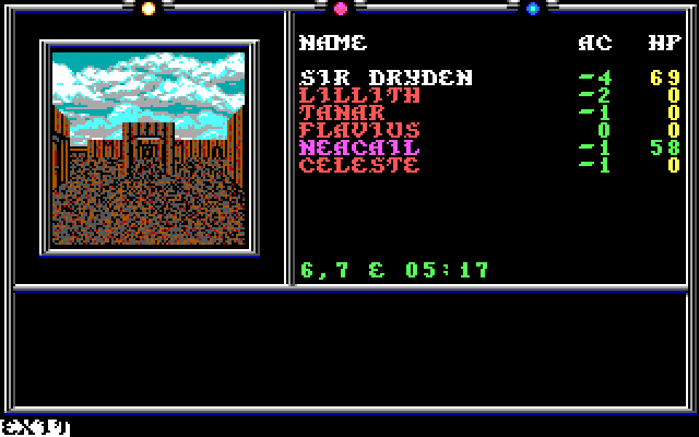 Death Knights of Krynn IBM PC/Compatibles Screenshot: Exploring this fortress.