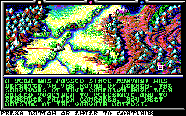 Death Knights of Krynn IBM PC/Compatibles Screenshot: The adventure begins...