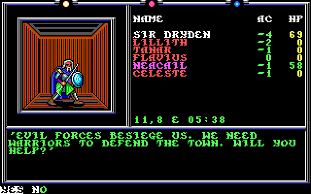 Death Knights of Krynn IBM PC/Compatibles Screenshot: Accept this side quest?