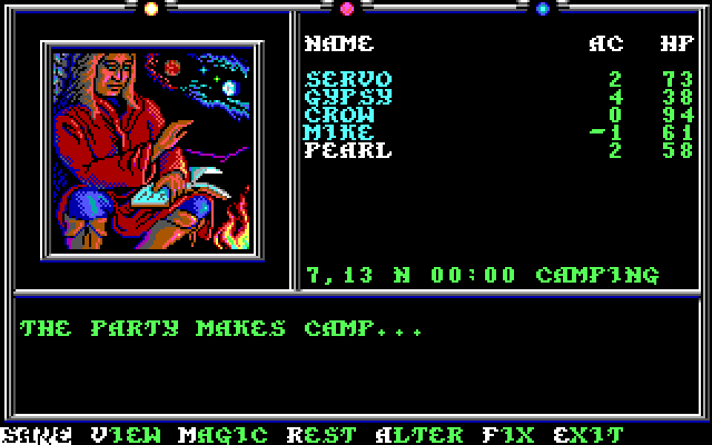 Death Knights of Krynn IBM PC/Compatibles Screenshot: Camping for a bit...