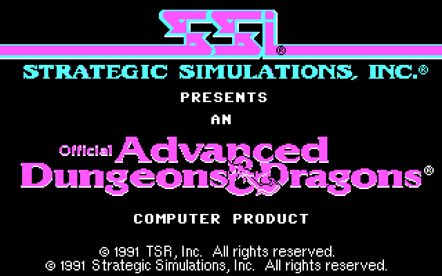 Death Knights of Krynn IBM PC/Compatibles Screenshot: SSI logo.