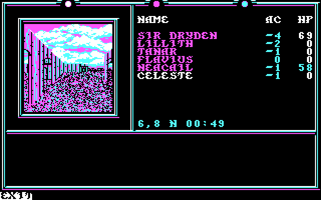 Death Knights of Krynn IBM PC/Compatibles Screenshot: Exploring...