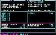 Death Knights of Krynn for IBM PC/Compatibles - Character stats.