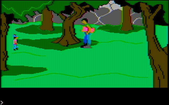 King's Quest IBM PC/Compatibles Screenshot: It's a giant!