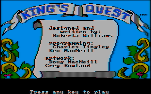 King's Quest IBM PC/Compatibles Screenshot: Title screen (Original IBM PC release).