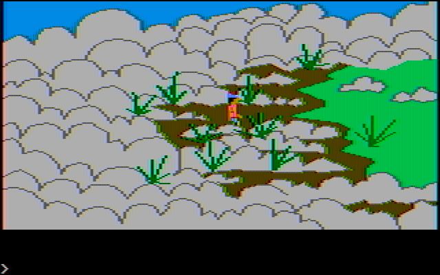 King's Quest IBM PC/Compatibles Screenshot: I reached land in the sky!