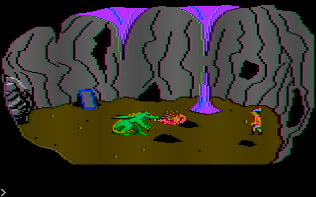 King's Quest IBM PC/Compatibles Screenshot: It's a dragon!
