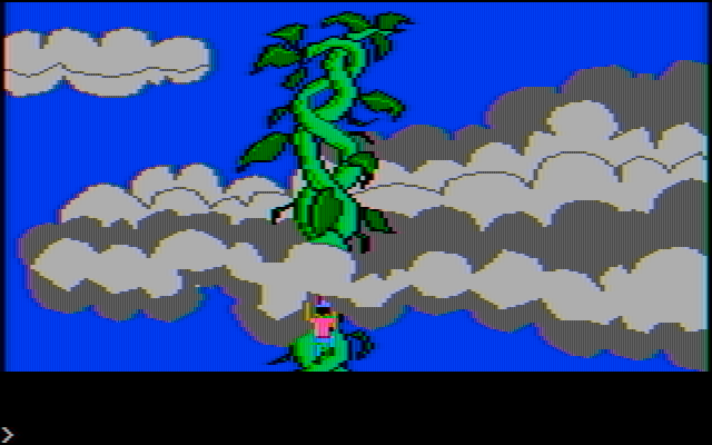 King's Quest IBM PC/Compatibles Screenshot: Save often when climbing, the game ends if you fall off...