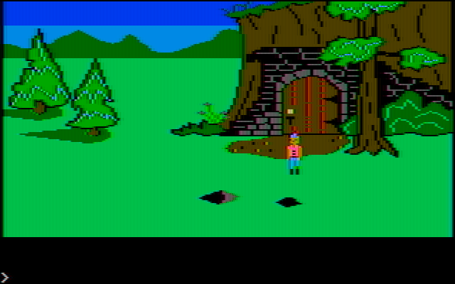 King's Quest IBM PC/Compatibles Screenshot: This door is the exit from the land in the sky...