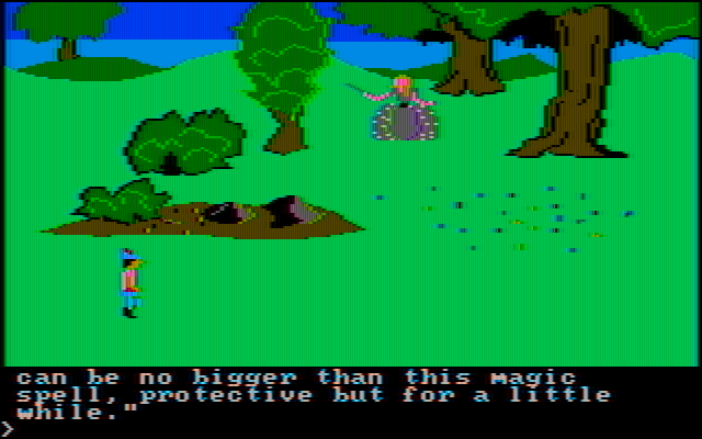 King's Quest IBM PC/Compatibles Screenshot: I am temporarily protected by a spell!