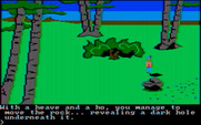 King's Quest for IBM PC/Compatibles - Pushing a rock to find something...