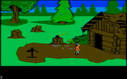 King's Quest for IBM PC/Compatibles - Outside the woodcutters house.