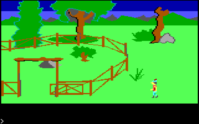 King's Quest IBM PC/Compatibles Screenshot: Hey, who left the gate open?