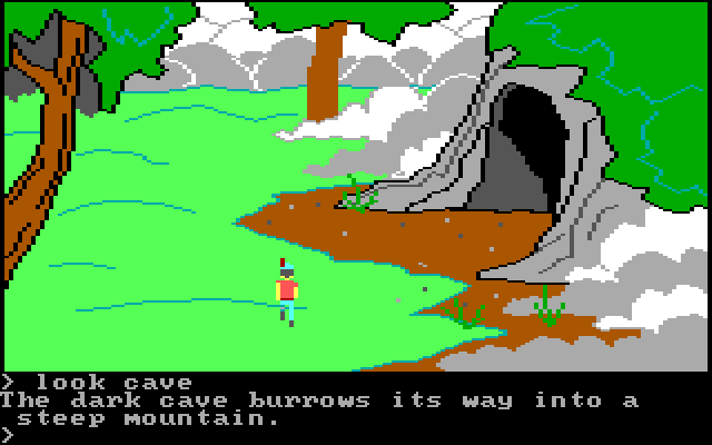 King's Quest IBM PC/Compatibles Screenshot: Yet another cave to explore...