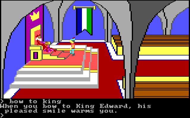King's Quest IBM PC/Compatibles Screenshot: Meeting with King Edward.