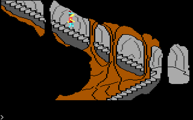 King's Quest IBM PC/Compatibles Screenshot: A dangerous staircase...